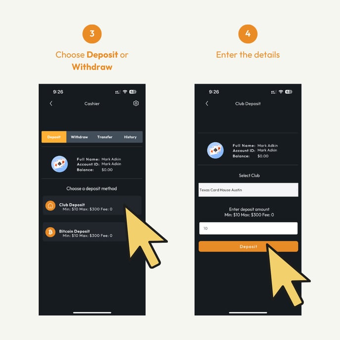 How to Deposit or Withdraw Cash in Hijack Poker Mobile 03 04