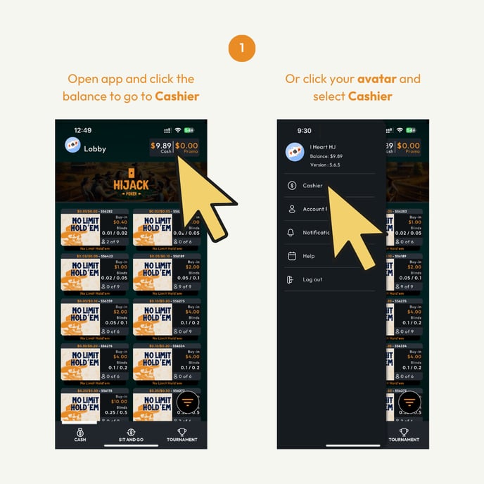 How to Deposit Using Cryptocurrency in Hijack Poker 01