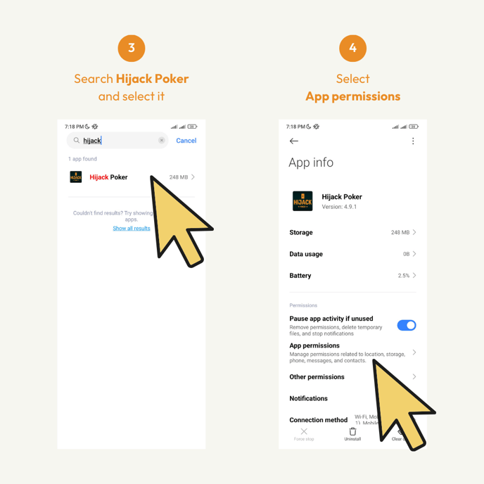 How to Re Enable Location for Hijack Poker App Android Enable App Location Permission 03 04