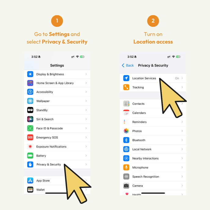 How to Re Enable Location for Hijack Poker App iOS Activate Device Location Sharing 01 02