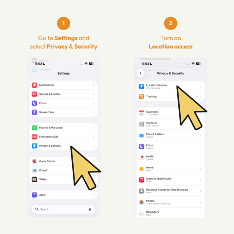 How to Re Enable Location for Hijack Poker App Ios Activate Device Location Sharing 01 02