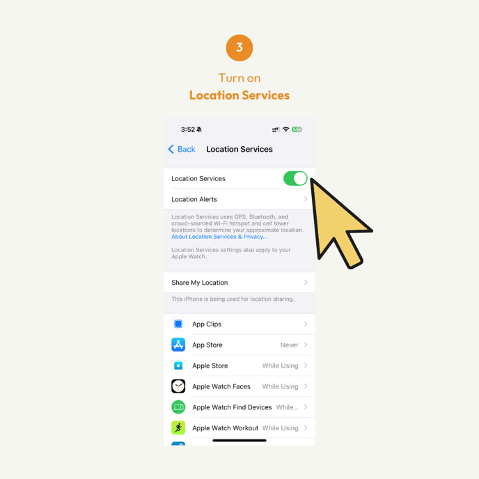 How to Re Enable Location for Hijack Poker App iOS Activate Device Location Sharing 03 04