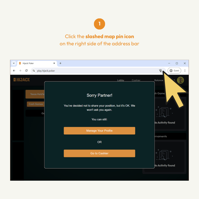 How to Re Enable Location for Hijack Poker Web Browsers Google Chrome 01
