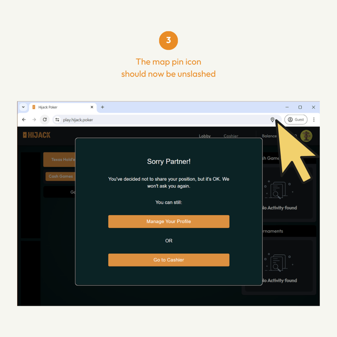 How to Re Enable Location for Hijack Poker Web Browsers Google Chrome 03