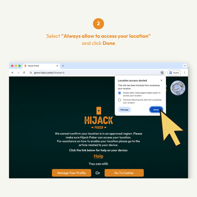 How to Re Enable Location for Hijack Poker Web Browsers Google Chrome Update 02