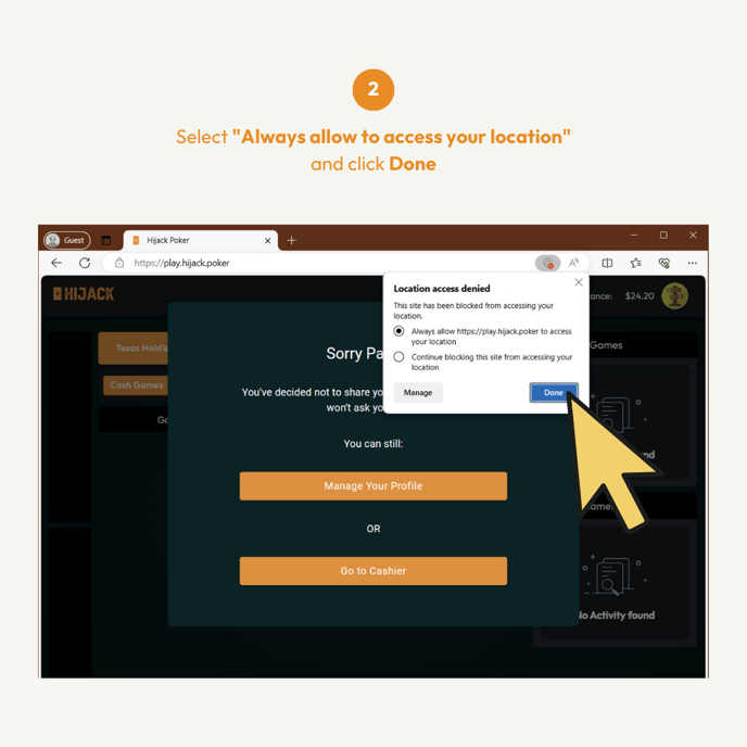 How to Re Enable Location for Hijack Poker Web Browsers Microsoft Edge 02