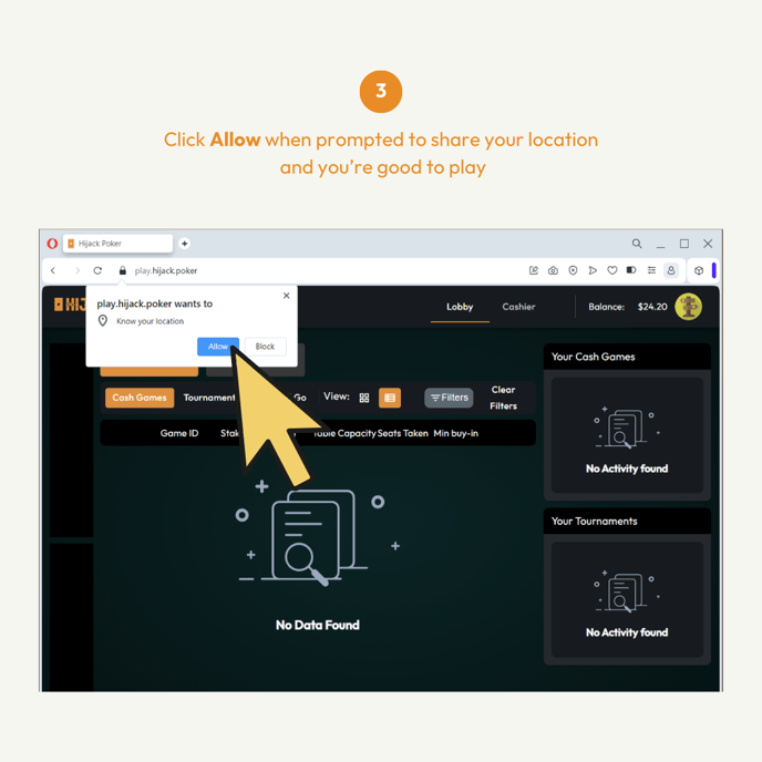 How to Re Enable Location for Hijack Poker Web Browsers Opera Browser 03